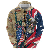 USA Eagle Statue of Liberty Hoodie American Patriotic Spirit - Wonder Print Shop