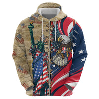 USA Eagle Statue of Liberty Hoodie American Patriotic Spirit - Wonder Print Shop