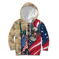 USA Eagle Statue of Liberty Kid Hoodie American Patriotic Spirit - Wonder Print Shop