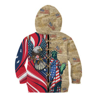 USA Eagle Statue of Liberty Kid Hoodie American Patriotic Spirit - Wonder Print Shop