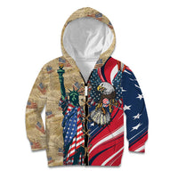 USA Eagle Statue of Liberty Kid Hoodie American Patriotic Spirit - Wonder Print Shop