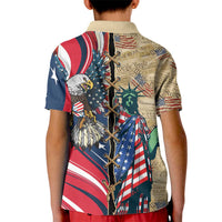 USA Eagle Statue of Liberty Kid Polo Shirt American Patriotic Spirit - Wonder Print Shop