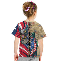 USA Eagle Statue of Liberty Kid T Shirt American Patriotic Spirit - Wonder Print Shop