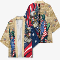 USA Eagle Statue of Liberty Kimono American Patriotic Spirit - Wonder Print Shop