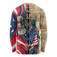 USA Eagle Statue of Liberty Long Sleeve Shirt American Patriotic Spirit - Wonder Print Shop