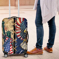 USA Eagle Statue of Liberty Luggage Cover American Patriotic Spirit - Wonder Print Shop