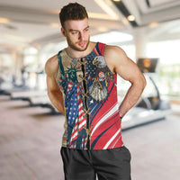 USA Eagle Statue of Liberty Men Tank Top American Patriotic Spirit - Wonder Print Shop