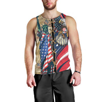 USA Eagle Statue of Liberty Men Tank Top American Patriotic Spirit - Wonder Print Shop