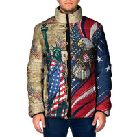 USA Eagle Statue of Liberty Padded Jacket American Patriotic Spirit - Wonder Print Shop