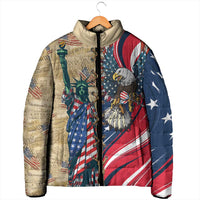 USA Eagle Statue of Liberty Padded Jacket American Patriotic Spirit - Wonder Print Shop