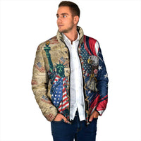 USA Eagle Statue of Liberty Padded Jacket American Patriotic Spirit - Wonder Print Shop