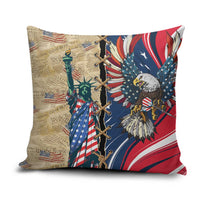 USA Eagle Statue of Liberty Pillow Cover American Patriotic Spirit - Wonder Print Shop