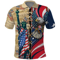 USA Eagle Statue of Liberty Polo Shirt American Patriotic Spirit - Wonder Print Shop