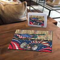 USA Eagle Statue of Liberty Puzzle American Patriotic Spirit - Wonder Print Shop