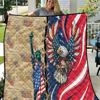 USA Eagle Statue of Liberty Quilt American Patriotic Spirit - Wonder Print Shop