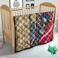 USA Eagle Statue of Liberty Quilt American Patriotic Spirit - Wonder Print Shop