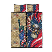 USA Eagle Statue of Liberty Quilt Bed Set American Patriotic Spirit - Wonder Print Shop