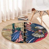 USA Eagle Statue of Liberty Round Carpet American Patriotic Spirit - Wonder Print Shop
