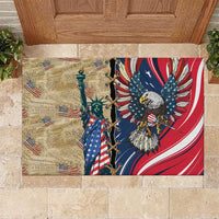 USA Eagle Statue of Liberty Rubber Doormat American Patriotic Spirit - Wonder Print Shop