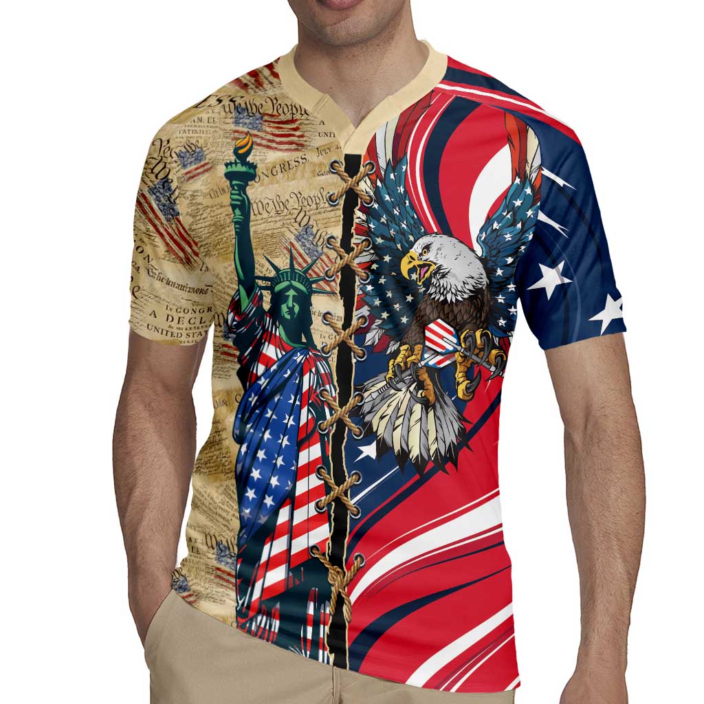 USA Eagle Statue of Liberty Rugby Jersey American Patriotic Spirit - Wonder Print Shop