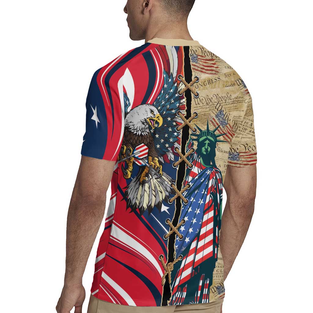 USA Eagle Statue of Liberty Rugby Jersey American Patriotic Spirit - Wonder Print Shop