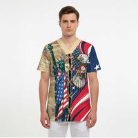 USA Eagle Statue of Liberty Scrub Top American Patriotic Spirit - Wonder Print Shop