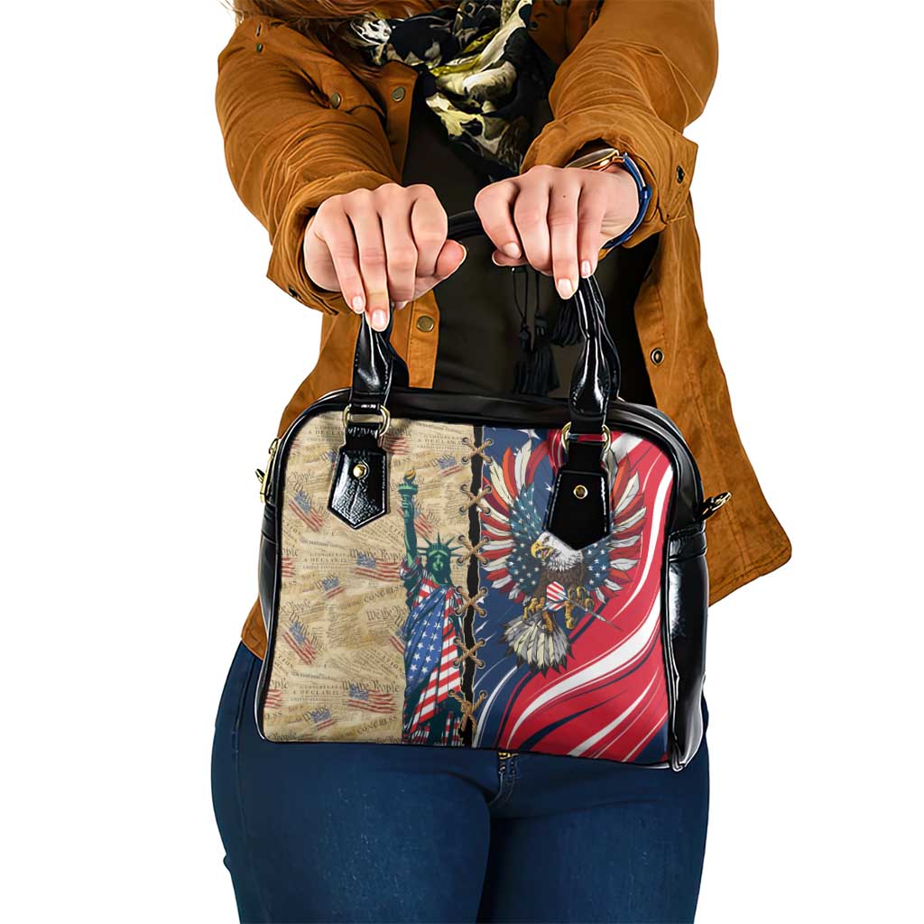 USA Eagle Statue of Liberty Shoulder Handbag American Patriotic Spirit - Wonder Print Shop