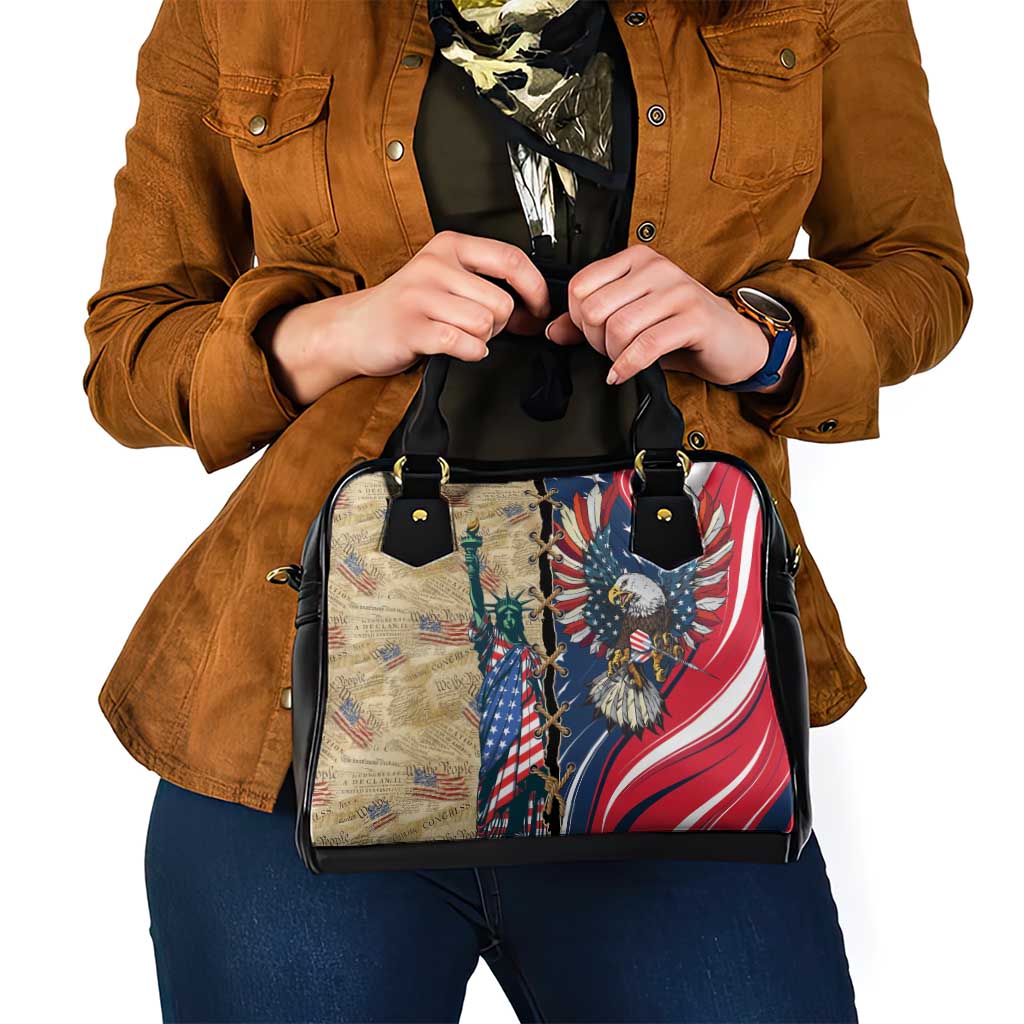 USA Eagle Statue of Liberty Shoulder Handbag American Patriotic Spirit - Wonder Print Shop