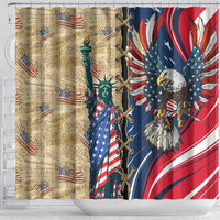 USA Eagle Statue of Liberty Shower Curtain American Patriotic Spirit - Wonder Print Shop