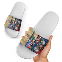 USA Eagle Statue of Liberty Slide Sandals American Patriotic Spirit - Wonder Print Shop