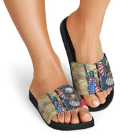 USA Eagle Statue of Liberty Slide Sandals American Patriotic Spirit - Wonder Print Shop