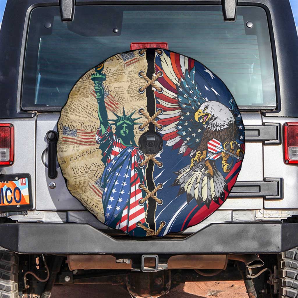 USA Eagle Statue of Liberty Spare Tire Cover American Patriotic Spirit - Wonder Print Shop