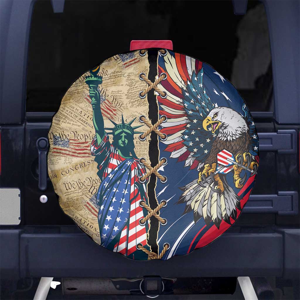 USA Eagle Statue of Liberty Spare Tire Cover American Patriotic Spirit - Wonder Print Shop