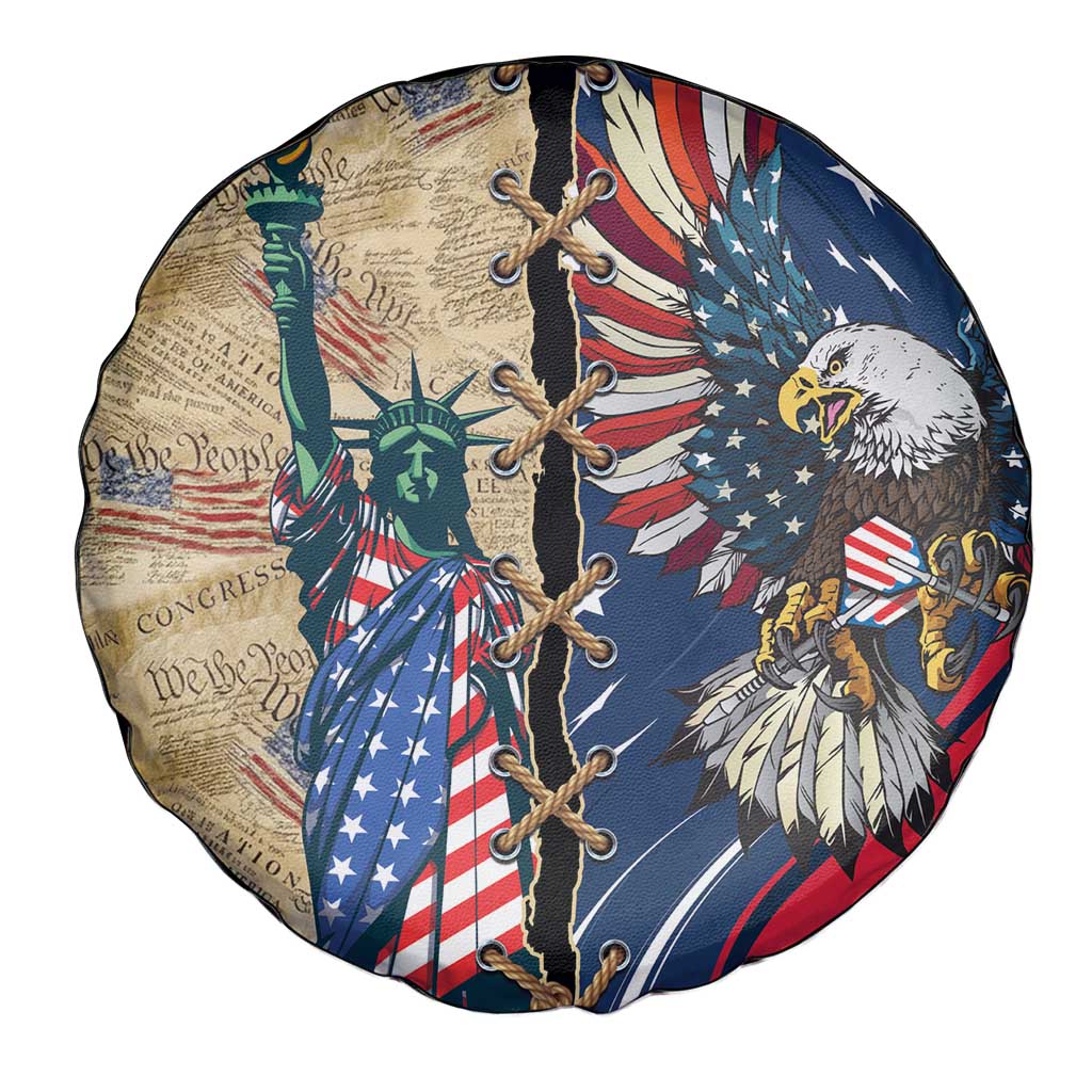 USA Eagle Statue of Liberty Spare Tire Cover American Patriotic Spirit - Wonder Print Shop