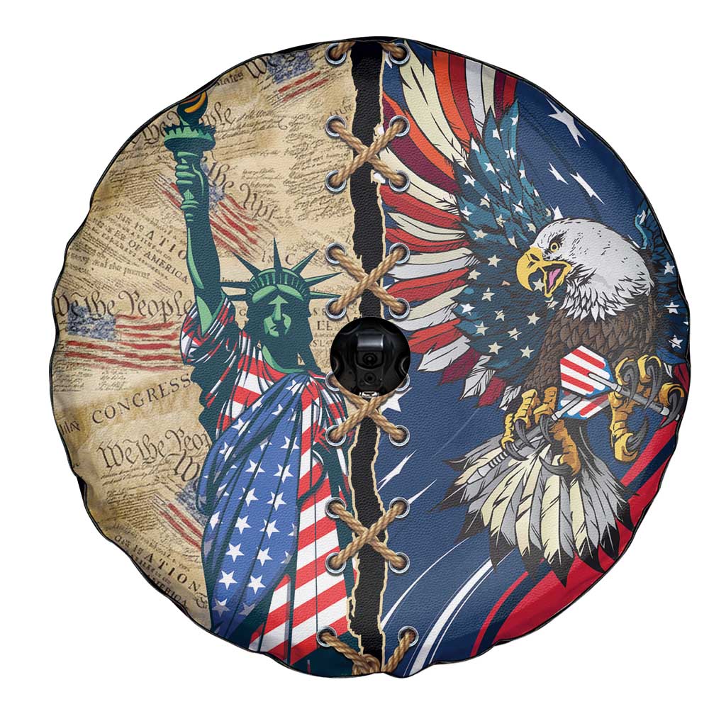 USA Eagle Statue of Liberty Spare Tire Cover American Patriotic Spirit - Wonder Print Shop