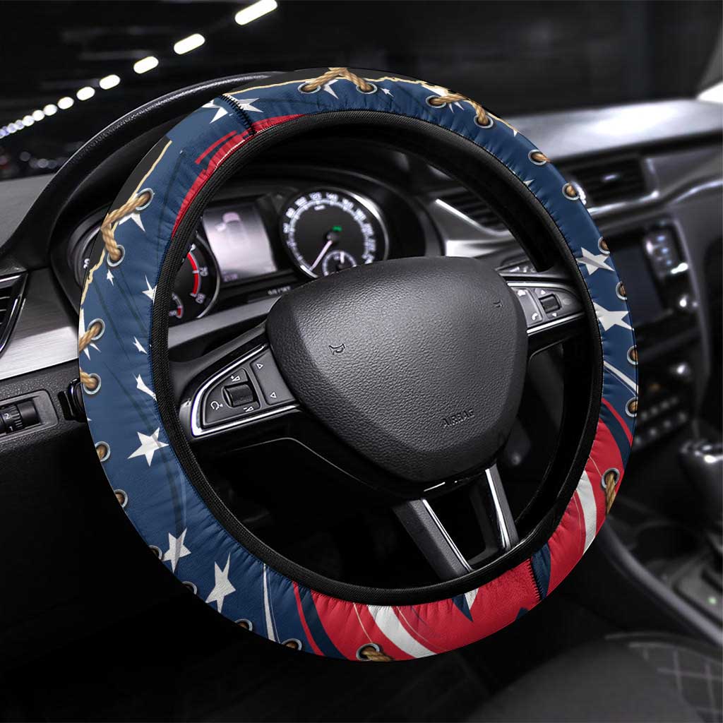 USA Eagle Statue of Liberty Steering Wheel Cover American Patriotic Spirit - Wonder Print Shop