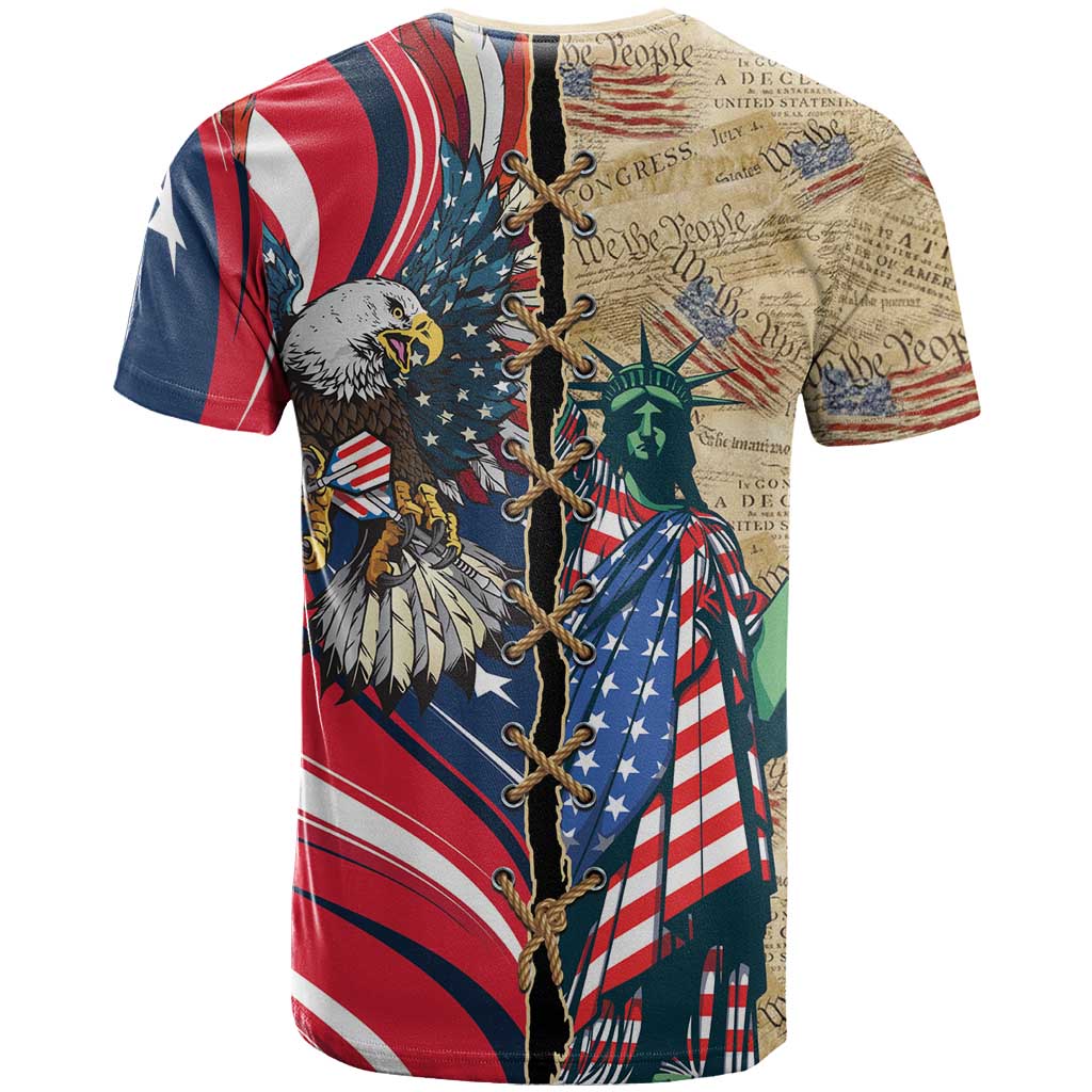 USA Eagle Statue of Liberty T Shirt American Patriotic Spirit - Wonder Print Shop