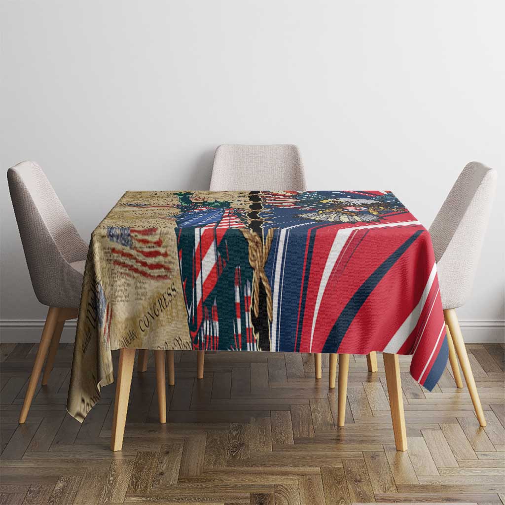 USA Eagle Statue of Liberty Tablecloth American Patriotic Spirit - Wonder Print Shop