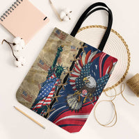 USA Eagle Statue of Liberty Tote Bag American Patriotic Spirit - Wonder Print Shop