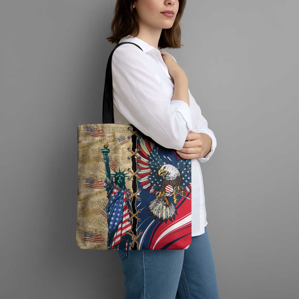USA Eagle Statue of Liberty Tote Bag American Patriotic Spirit - Wonder Print Shop
