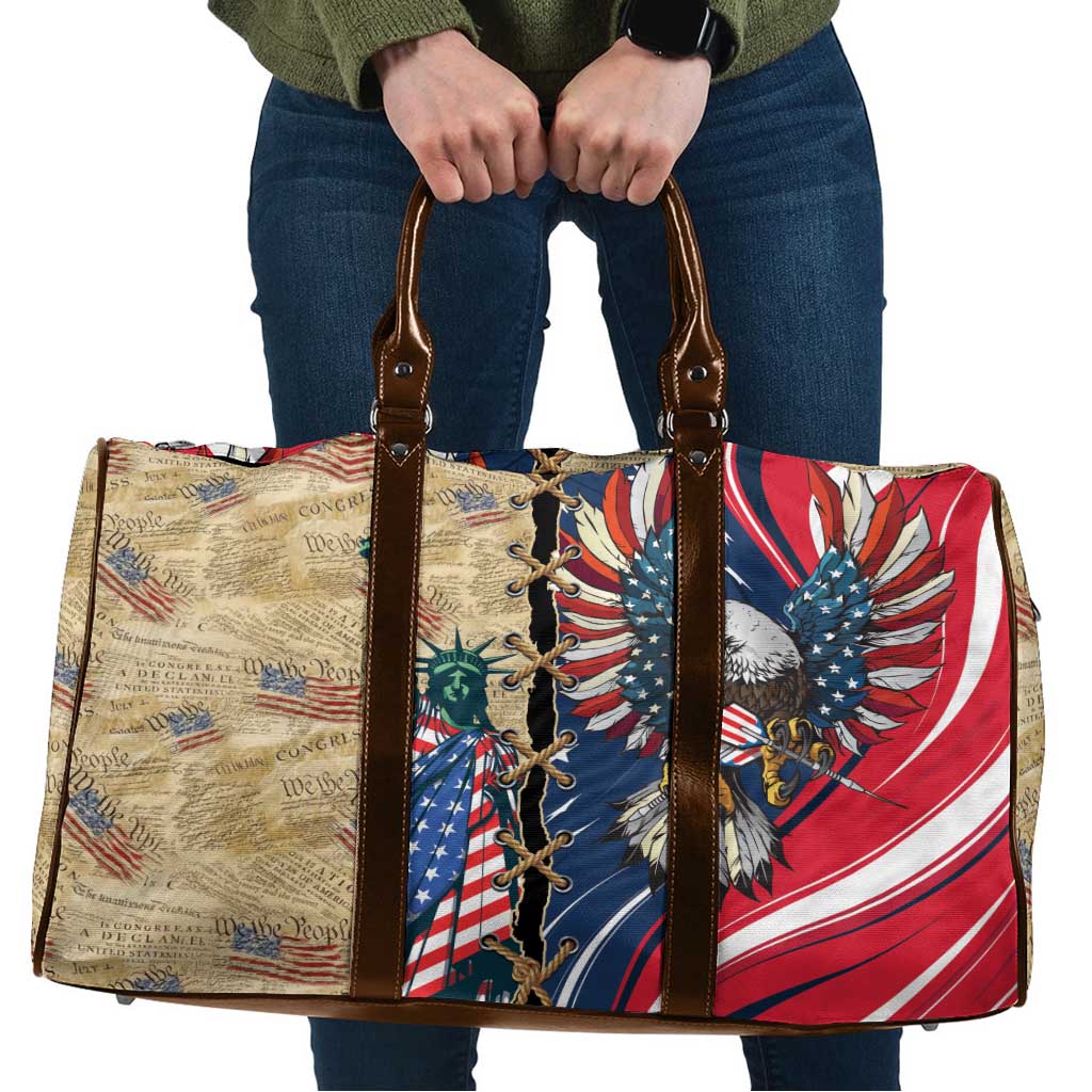 USA Eagle Statue of Liberty Travel Bag American Patriotic Spirit - Wonder Print Shop