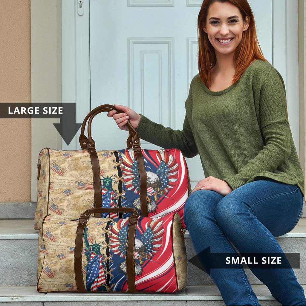 USA Eagle Statue of Liberty Travel Bag American Patriotic Spirit - Wonder Print Shop