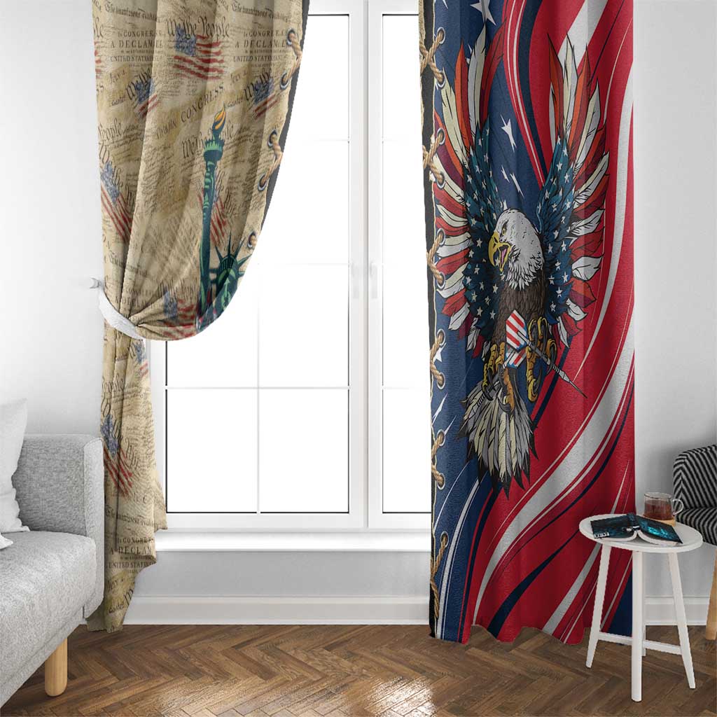 USA Eagle Statue of Liberty Window Curtain American Patriotic Spirit - Wonder Print Shop