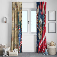 USA Eagle Statue of Liberty Window Curtain American Patriotic Spirit - Wonder Print Shop