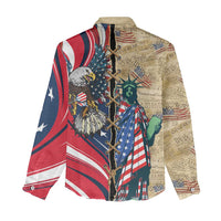 USA Eagle Statue of Liberty Women Casual Shirt American Patriotic Spirit - Wonder Print Shop