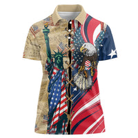 USA Eagle Statue of Liberty Women Polo Shirt American Patriotic Spirit - Wonder Print Shop