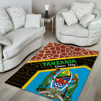 Tanzania Union Day 2024 Area Rug Uhuru na Umoja Giraffe Pattern - Wonder Print Shop