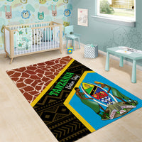 Tanzania Union Day 2024 Area Rug Uhuru na Umoja Giraffe Pattern - Wonder Print Shop