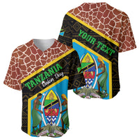 Tanzania Union Day 2024 Baseball Jersey Uhuru na Umoja Giraffe Pattern - Wonder Print Shop