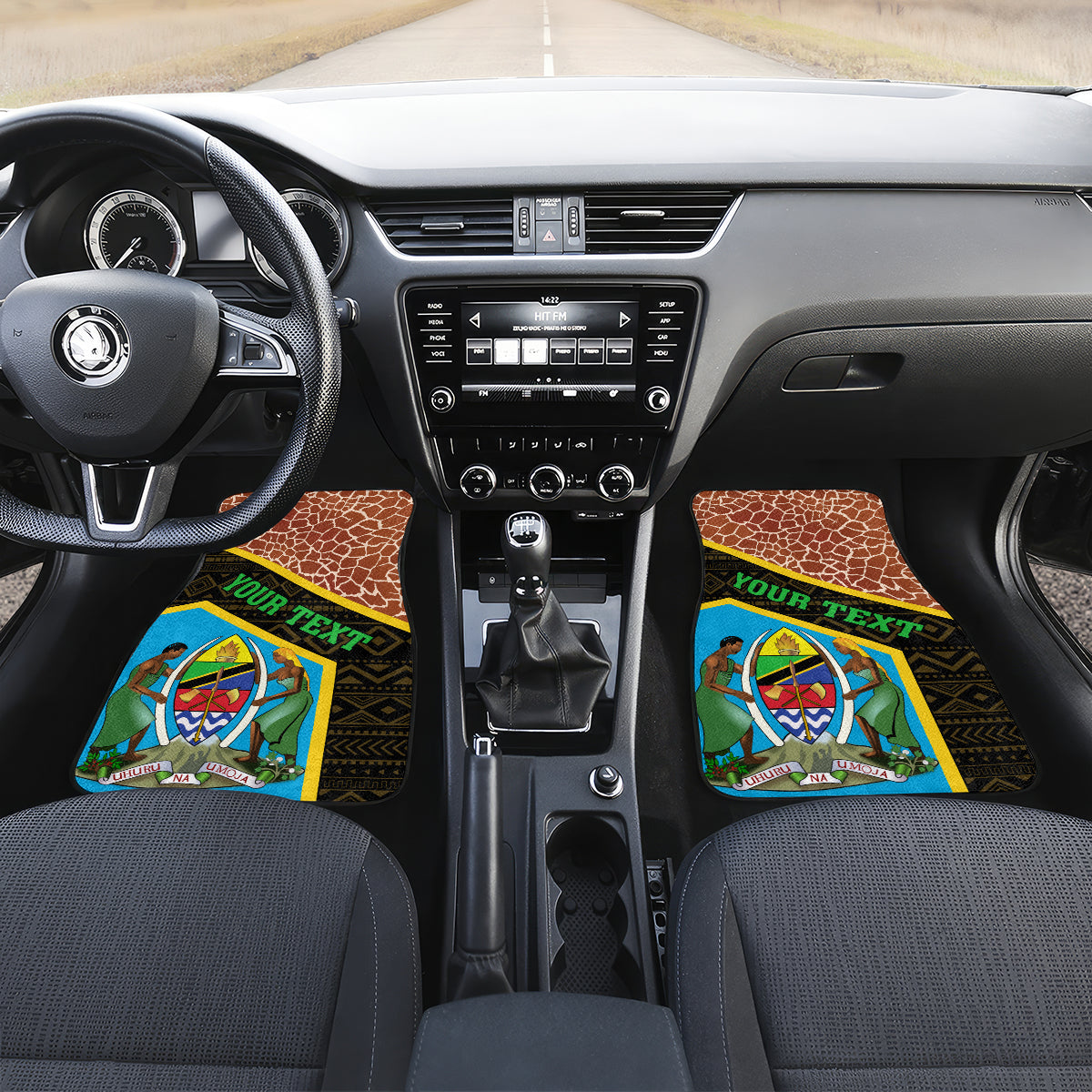 Tanzania Union Day 2024 Car Mats Uhuru na Umoja Giraffe Pattern - Wonder Print Shop